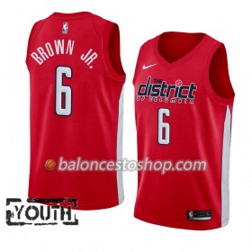 Camiseta Niños NBA Washington Wizards Troy Brown Jr. 6 2018-19 Nike Rojo Swingman